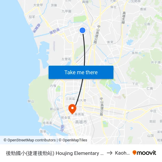 後勁國小(捷運後勁站) Houjing Elementary School(Mrt Houjin Station) to Kaohsiung map