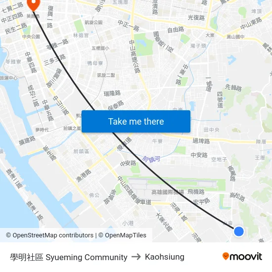 學明社區 Syueming Community to Kaohsiung map