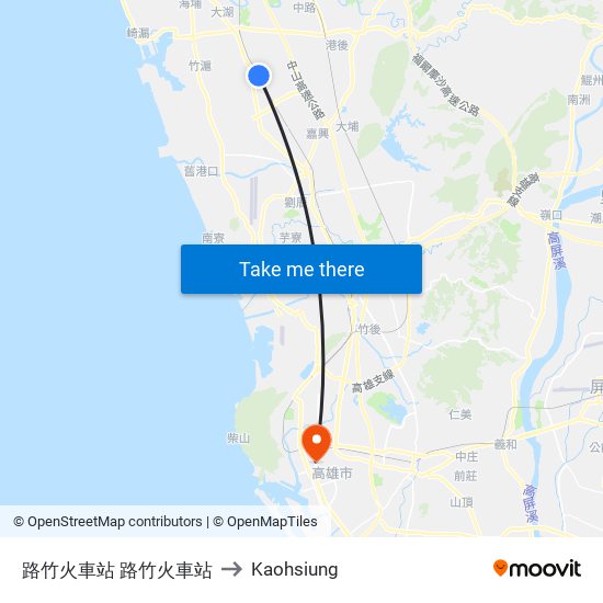 路竹火車站 路竹火車站 to Kaohsiung map