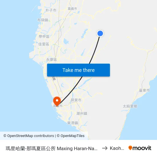 瑪星哈蘭-那瑪夏區公所 Maxing Haran-Namaxia District Office to Kaohsiung map