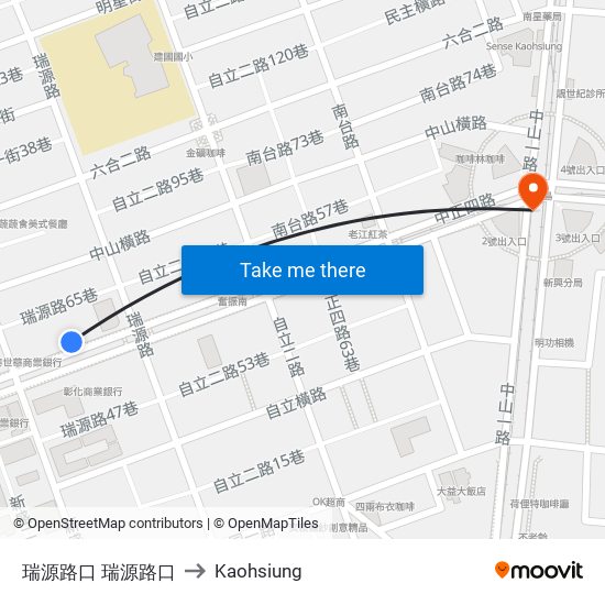 瑞源路口 瑞源路口 to Kaohsiung map