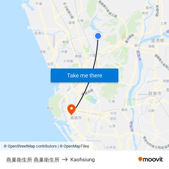 燕巢衛生所 燕巢衛生所 to Kaohsiung map