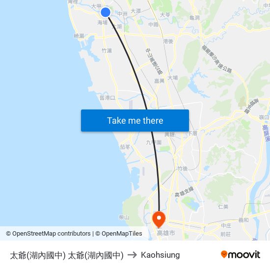 太爺(湖內國中) 太爺(湖內國中) to Kaohsiung map