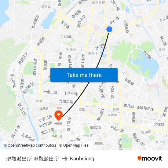 澄觀派出所 澄觀派出所 to Kaohsiung map