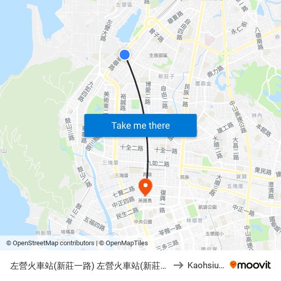 左營火車站(新莊一路) 左營火車站(新莊一路) to Kaohsiung map