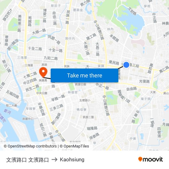 文濱路口 文濱路口 to Kaohsiung map