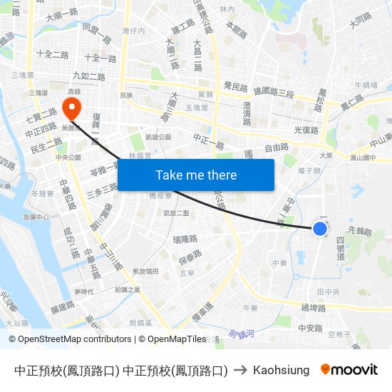 中正預校(鳳頂路口) 中正預校(鳳頂路口) to Kaohsiung map