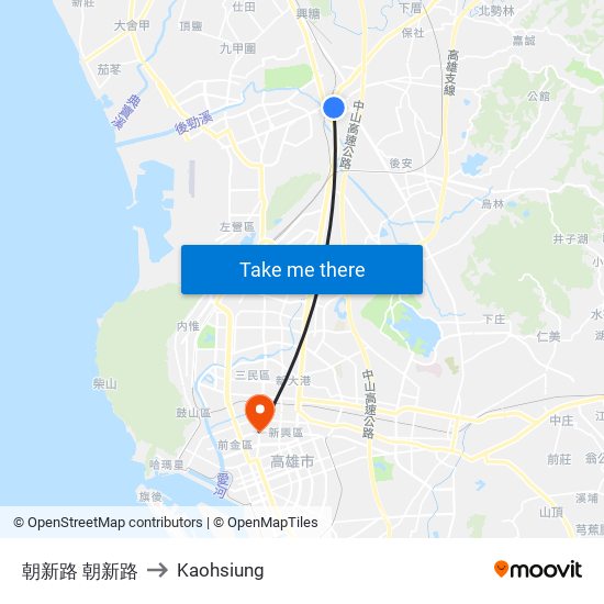 朝新路 朝新路 to Kaohsiung map