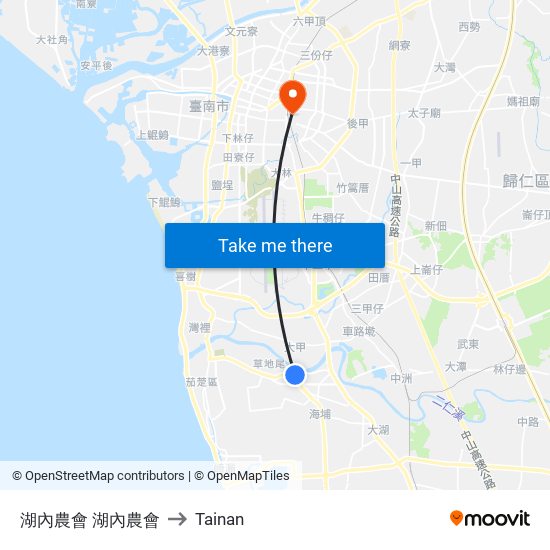 湖內農會 湖內農會 to Tainan map