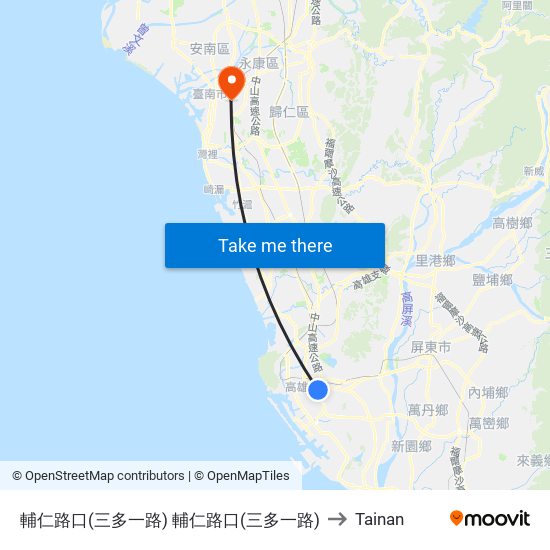 輔仁路口(三多一路) 輔仁路口(三多一路) to Tainan map