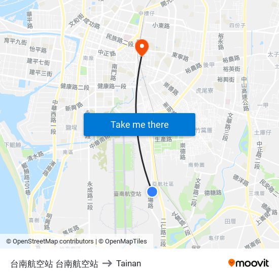 台南航空站 台南航空站 to Tainan map