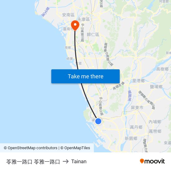 苓雅一路口 苓雅一路口 to Tainan map