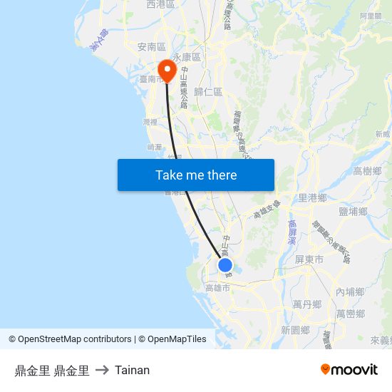 鼎金里 鼎金里 to Tainan map