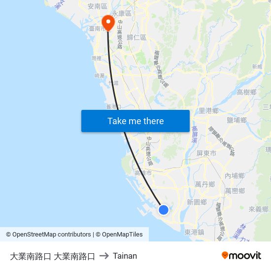 大業南路口 大業南路口 to Tainan map