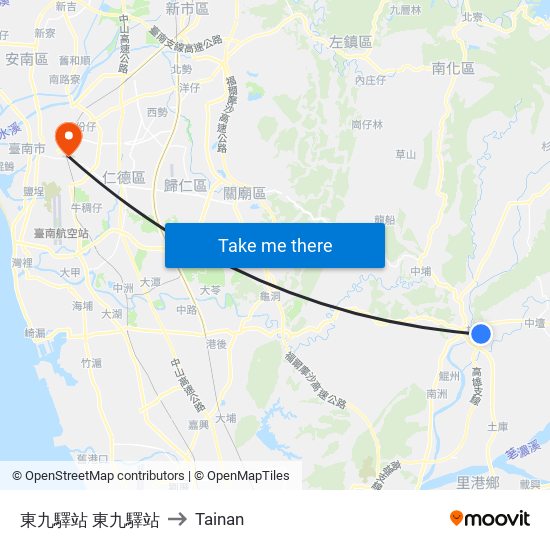 東九驛站 東九驛站 to Tainan map