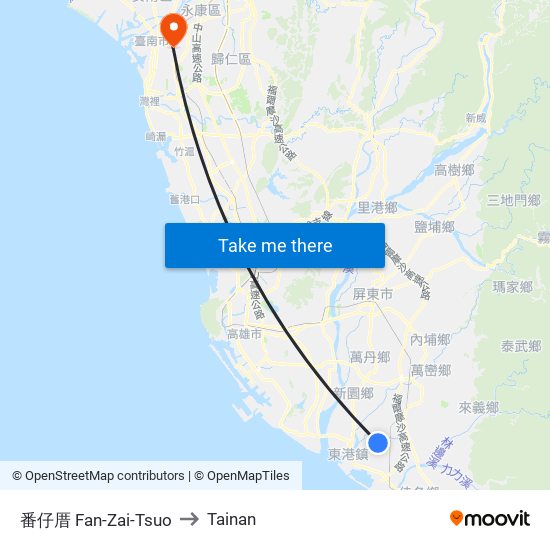 番仔厝 Fan-Zai-Tsuo to Tainan map