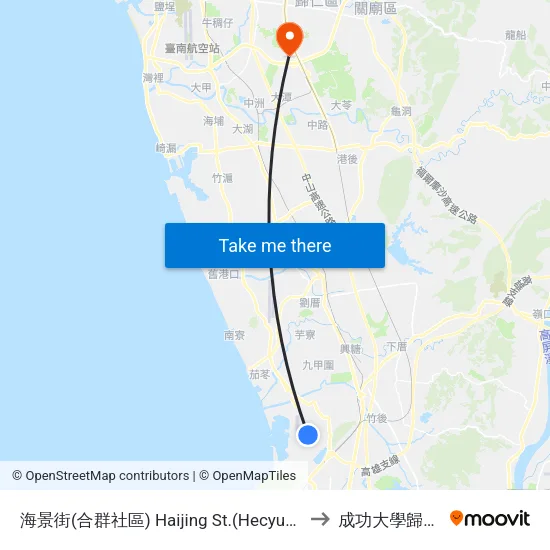 海景街(合群社區) Haijing St.(Hecyun Community) to 成功大學歸仁校區 map