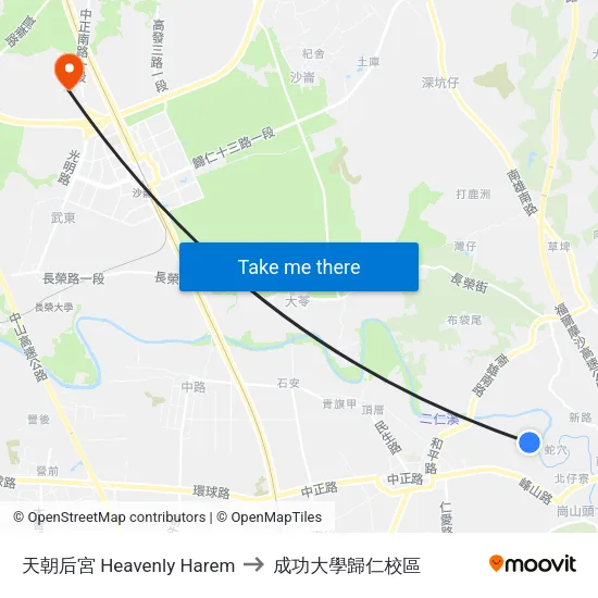 天朝后宮 Heavenly Harem to 成功大學歸仁校區 map