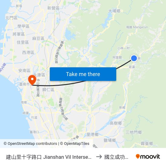 建山里十字路口 建山里十字路口 to 國立成功大學 map