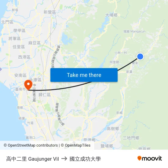 高中二里 Gaujunger Vil to 國立成功大學 map