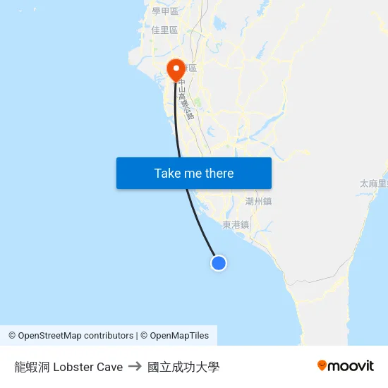 龍蝦洞 Lobster Cave to 國立成功大學 map
