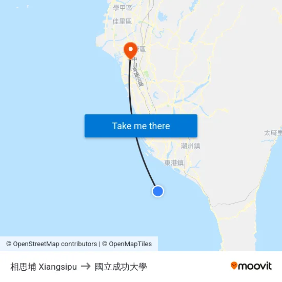 相思埔 Xiangsipu to 國立成功大學 map