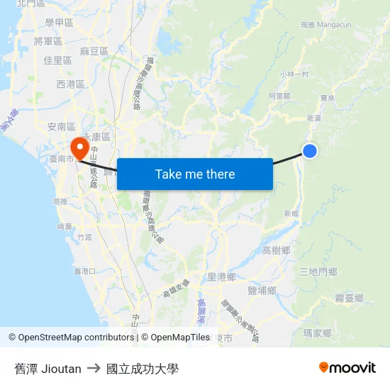 舊潭 Jioutan to 國立成功大學 map