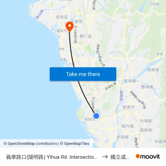 義華路口(陽明路) Yihua Rd. Intersection(Yangming Rd.) to 國立成功大學 map
