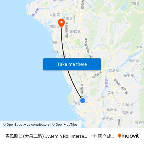 覺民路口(大昌二路) Jyuemin Rd. Intersection(Dachang 2nd Rd.) to 國立成功大學 map