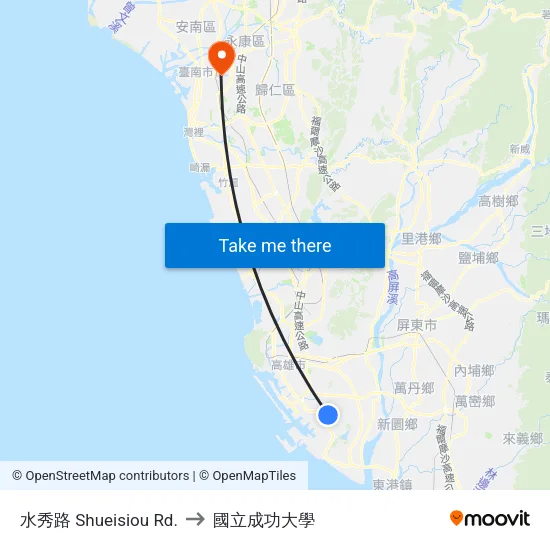 水秀路 Shueisiou Rd. to 國立成功大學 map