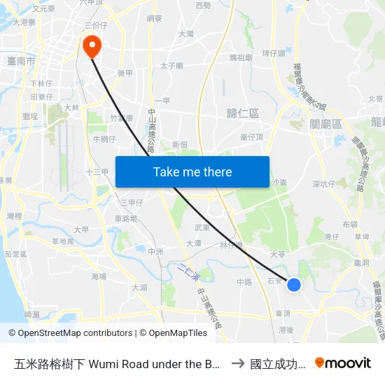 五米路榕樹下 Wumi Road under the Banyan Tree to 國立成功大學 map