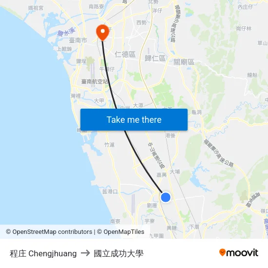 程庄 Chengjhuang to 國立成功大學 map