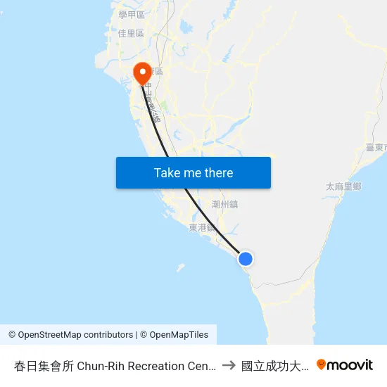 春日集會所 Chun-Rih Recreation Center to 國立成功大學 map