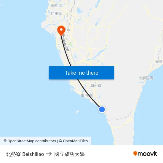 北勢寮 Beishiliao to 國立成功大學 map