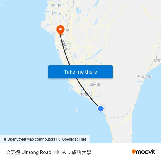 金榮路 Jinrong Road to 國立成功大學 map