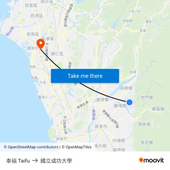 泰福 Taifu to 國立成功大學 map