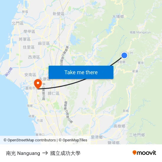 南光 Nanguang to 國立成功大學 map