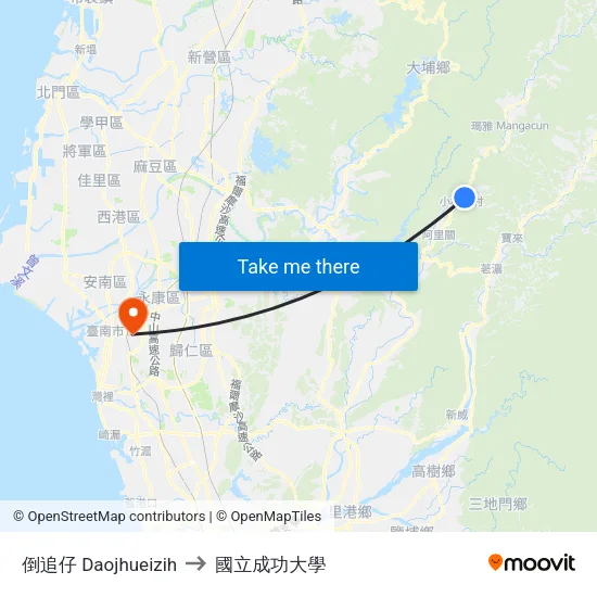 倒追仔 Daojhueizih to 國立成功大學 map