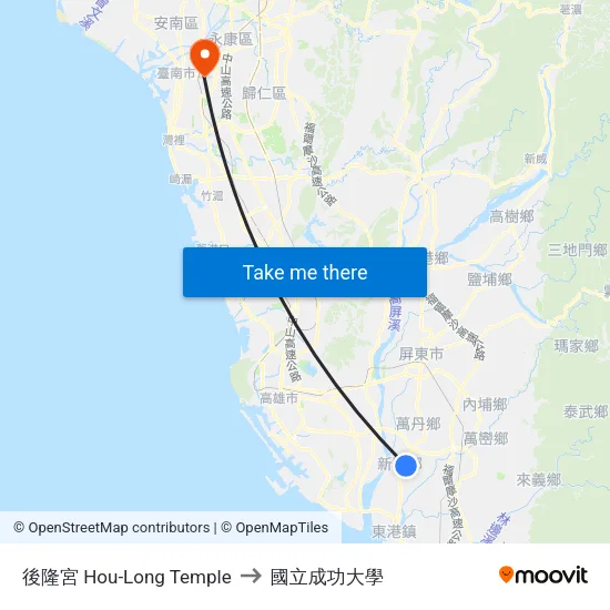 後隆宮 Hou-Long Temple to 國立成功大學 map