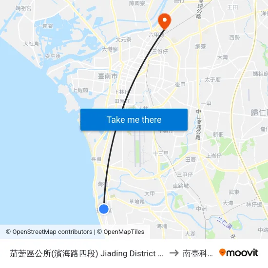 茄萣區公所(濱海路四段) Jiading District Office(Binhai Rd. Sec. 4) to 南臺科技大學 map