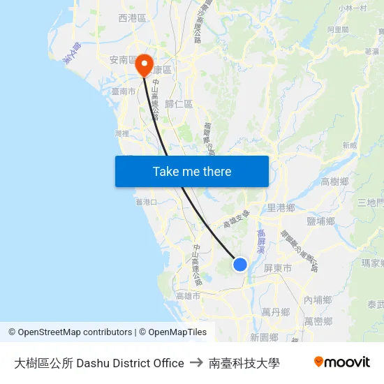 大樹區公所 Dashu District Office to 南臺科技大學 map