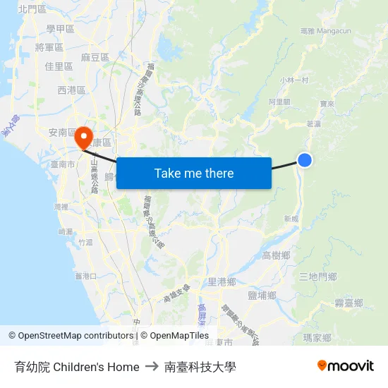 育幼院 Children's Home to 南臺科技大學 map