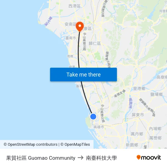 果貿社區 Guomao Community to 南臺科技大學 map