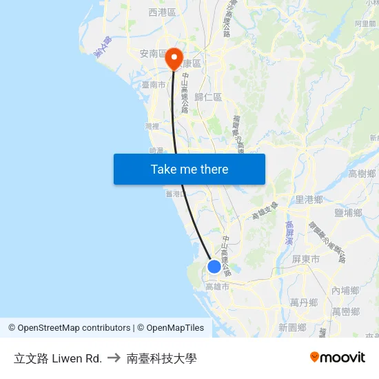 立文路 Liwen Rd. to 南臺科技大學 map