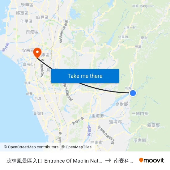 茂林風景區入口 Entrance Of Maolin National Scenic Area to 南臺科技大學 map