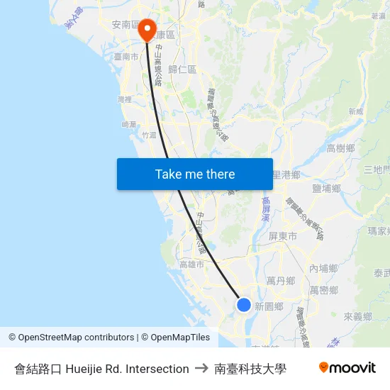 會結路口 Hueijie Rd. Intersection to 南臺科技大學 map