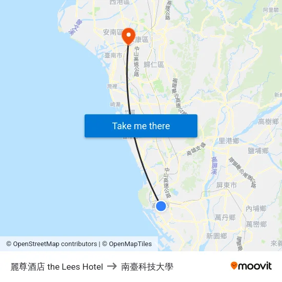 麗尊酒店 the Lees Hotel to 南臺科技大學 map