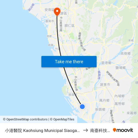 小港醫院 Kaohsiung Municipal Siaogang Hospital to 南臺科技大學 map