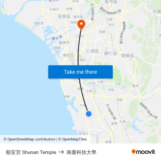 順安宮 Shunan Temple to 南臺科技大學 map