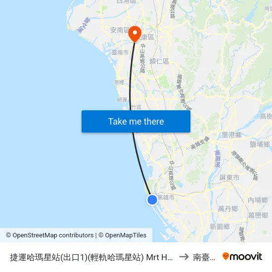 捷運哈瑪星站(出口1)(輕軌哈瑪星站) Mrt Hamasen Station(Exit 1)(Lrt Hamasen Station) to 南臺科技大學 map